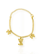 Carregar imagem no visualizador da galeria, https://febijus.bwimg.com.br/febijus/produtos/pulseira-infantil-folheada-a-ouro-18k-e-prata-pingentes-gato-e-laco-1768225817.643.jpg